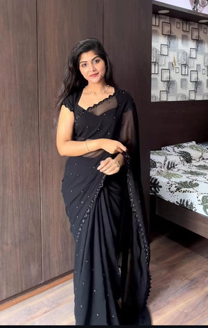 BLACK GEORGETTE SAREES