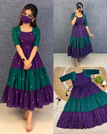 Vichitra silk gown