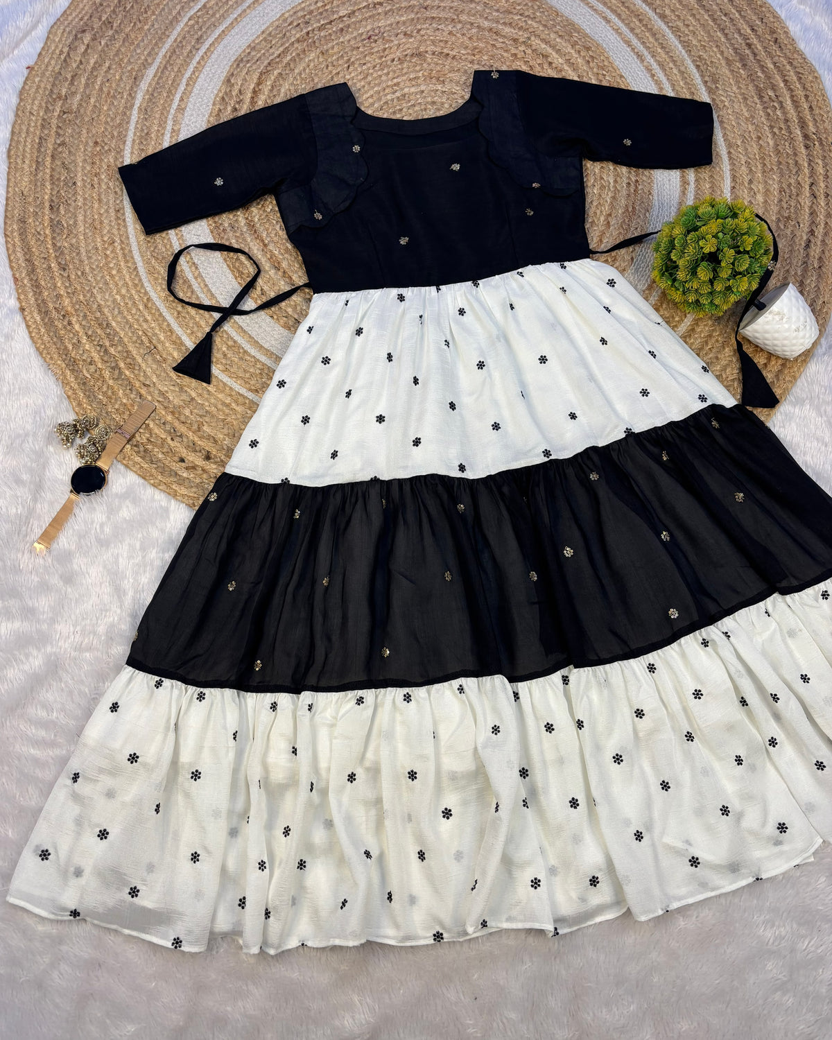Vichitra silk gown