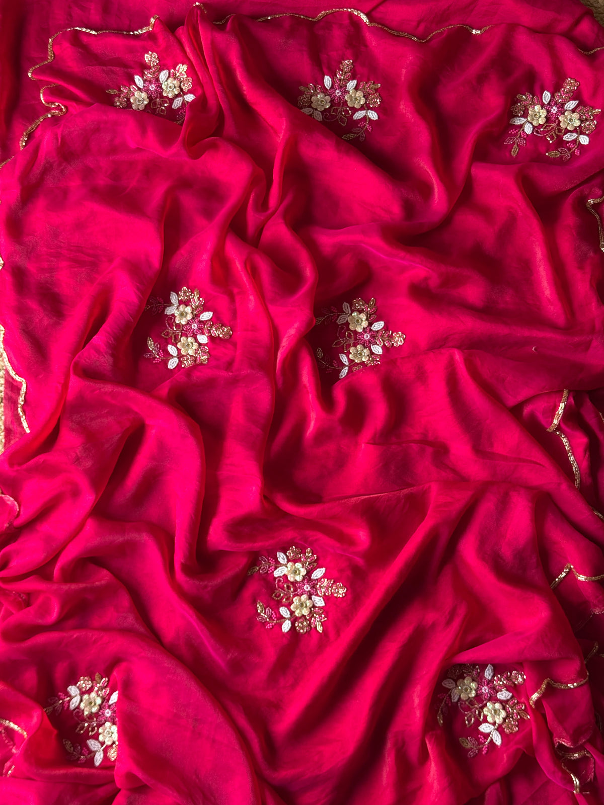 Chiffon silk saree