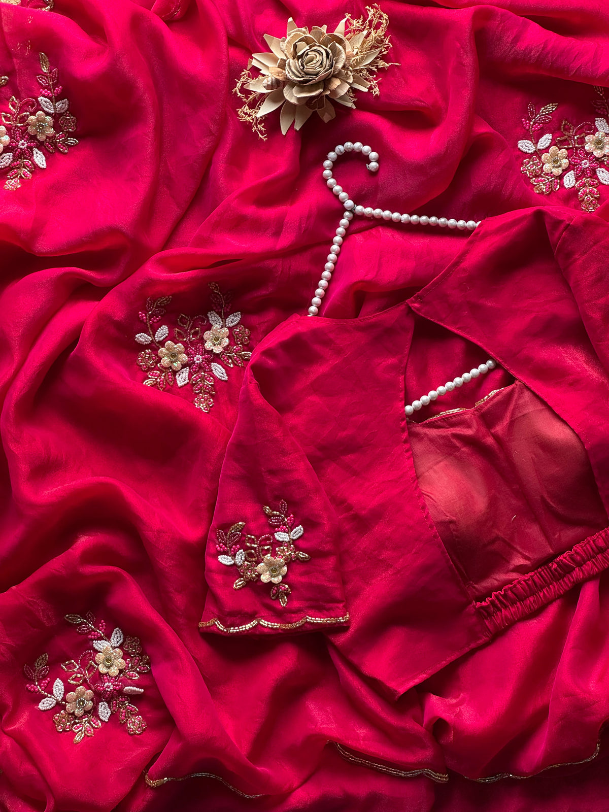 Chiffon silk saree