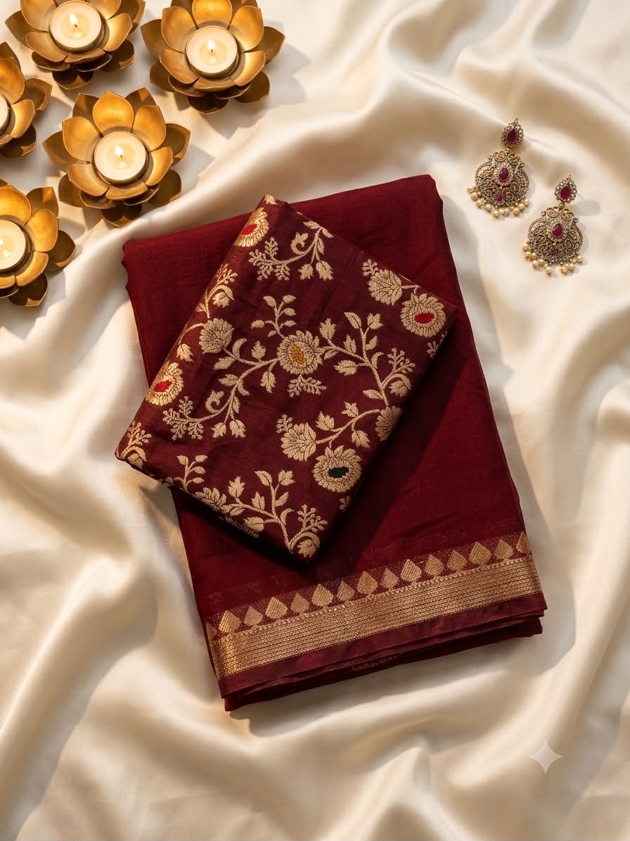 Mysore Crepe Viscose Saree