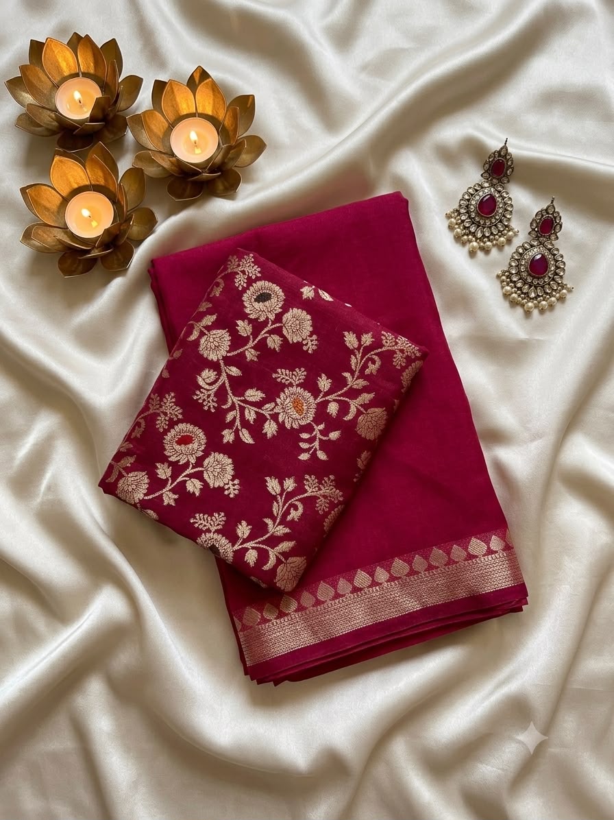Mysore Crepe Viscose Saree