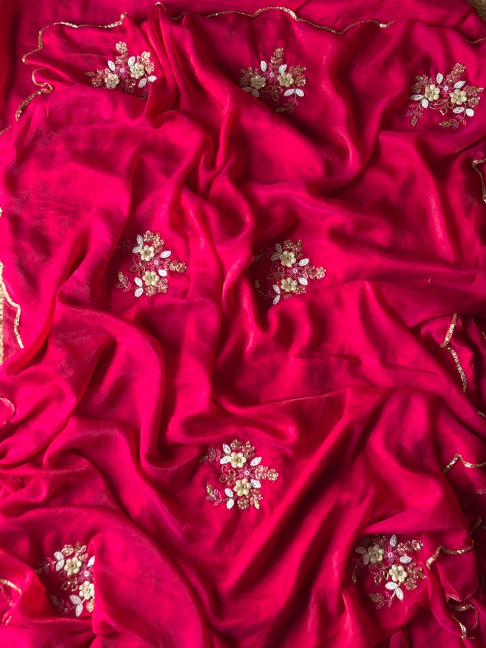 Chiffon silk saree