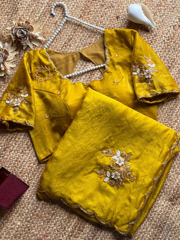 Chiffon silk saree