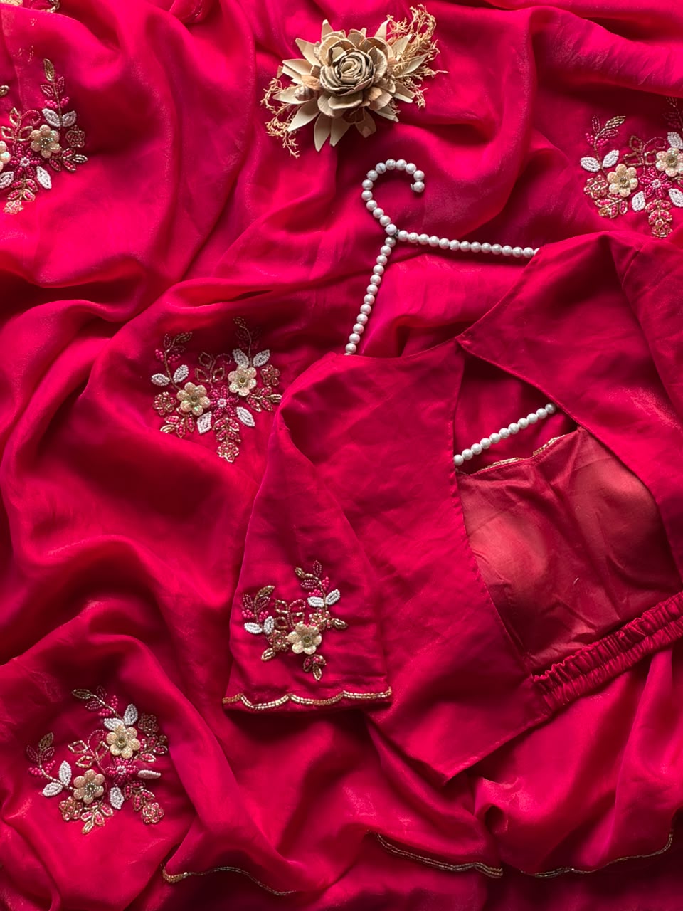 Chiffon silk saree