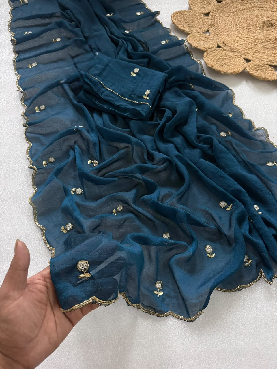 Rangoli crush silk