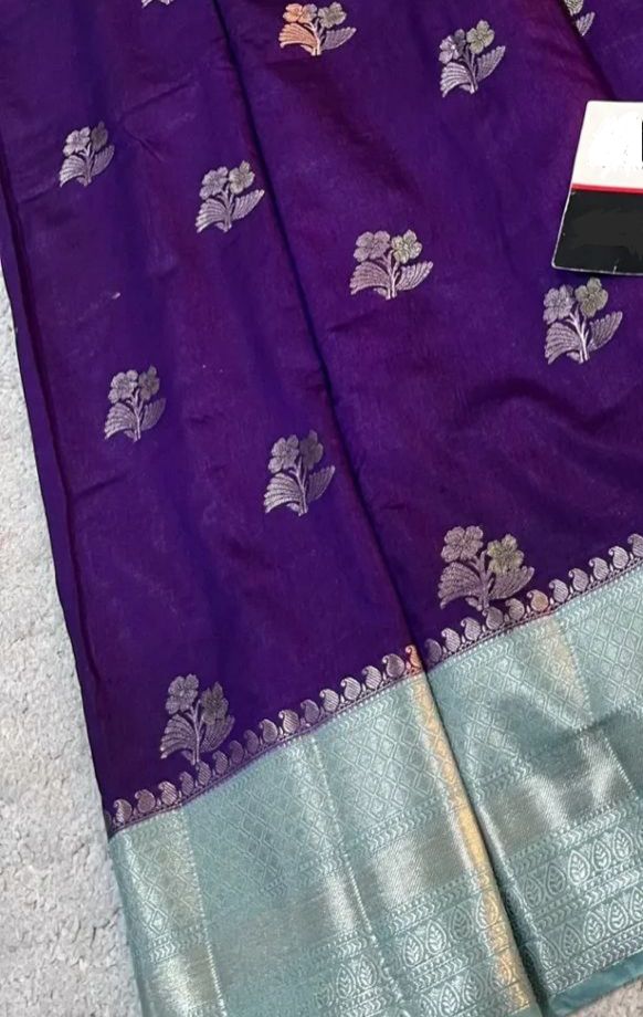 BANARASI SEMI KATAN SIK DYED SAREES*