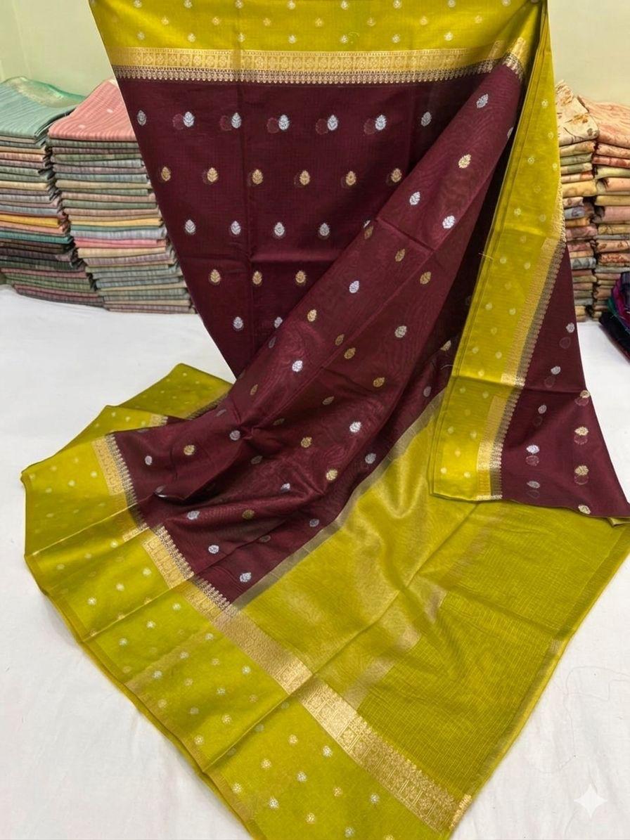 Warm silk dyed sarees