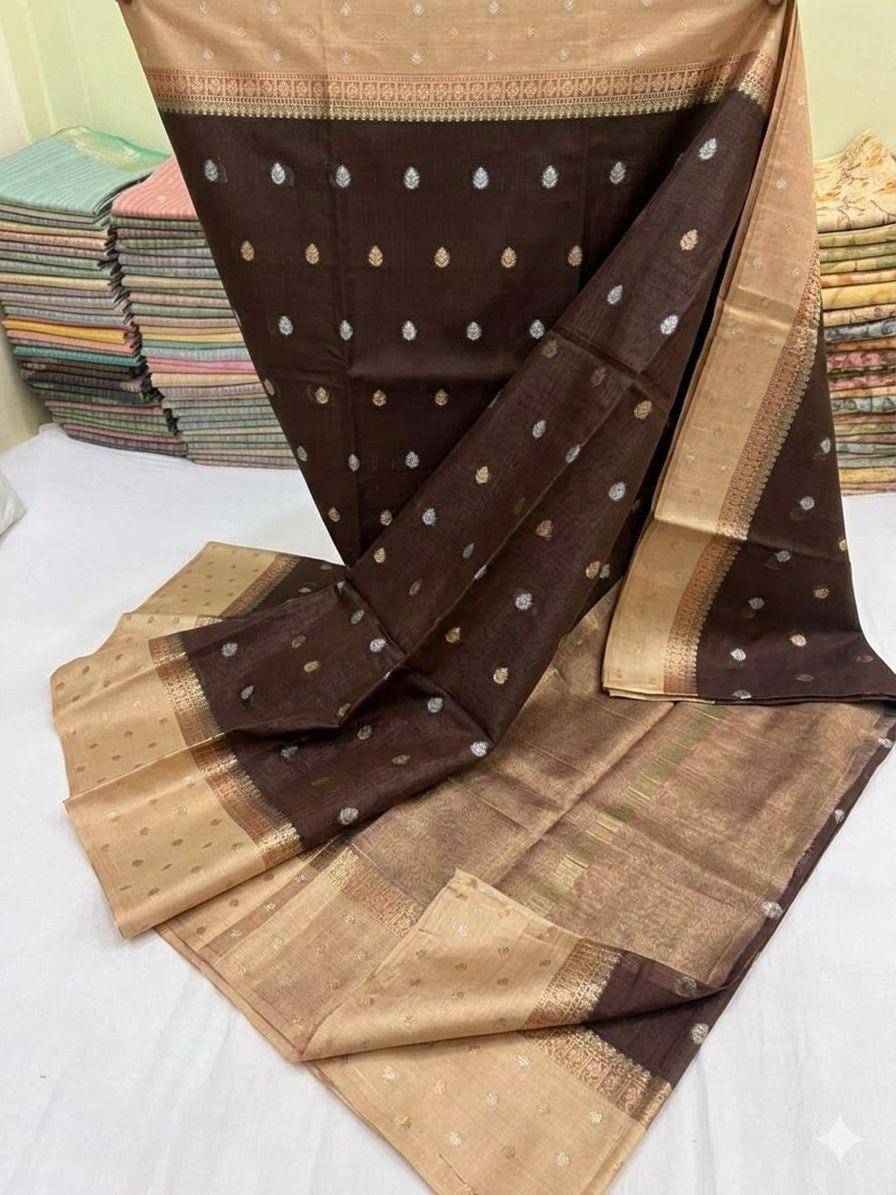 Warm silk dyed sarees