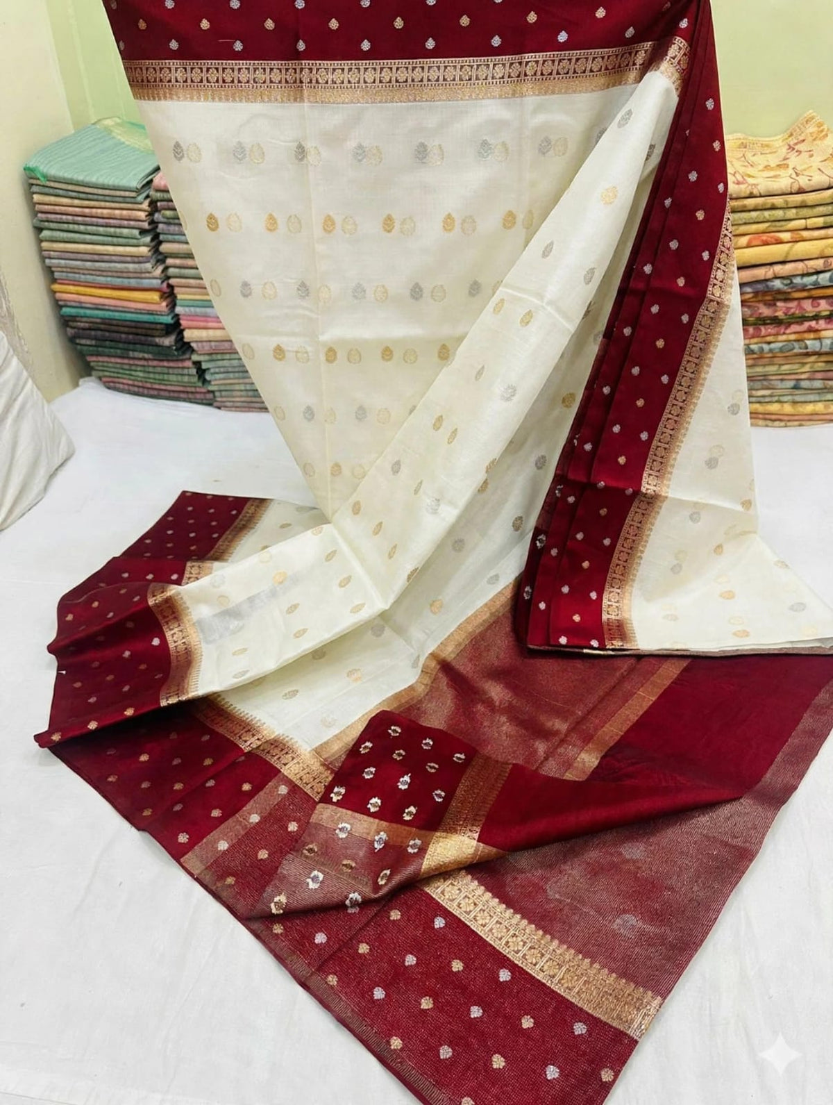 Warm silk dyed sarees