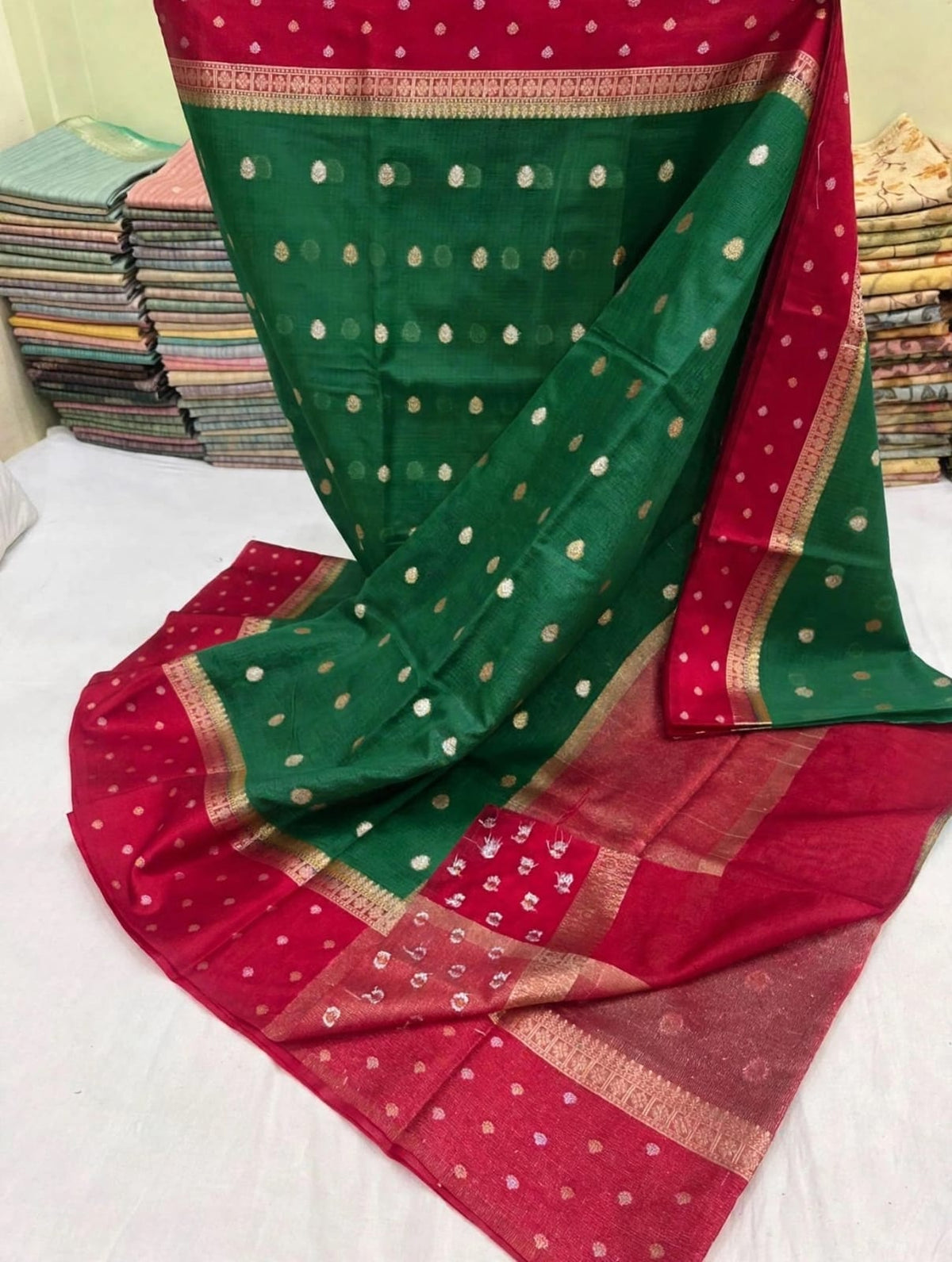 Warm silk dyed sarees