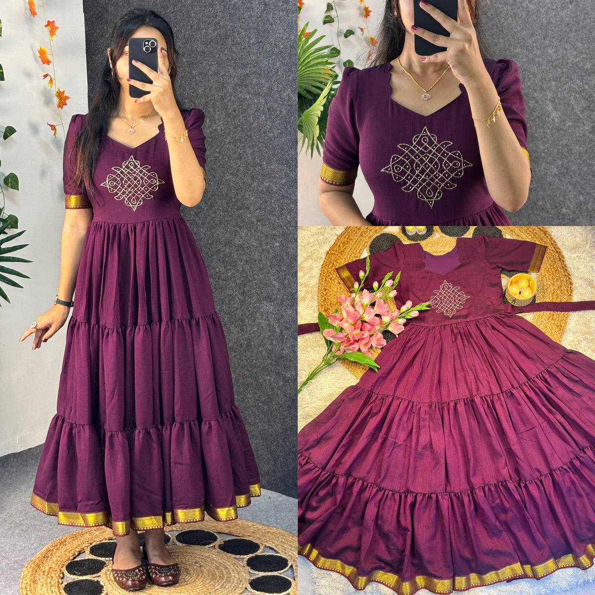 Vichithra silk gown