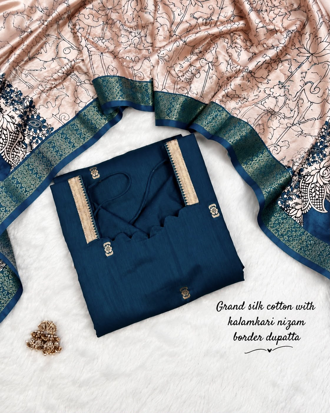 Premium Silk cotton dress with duppata