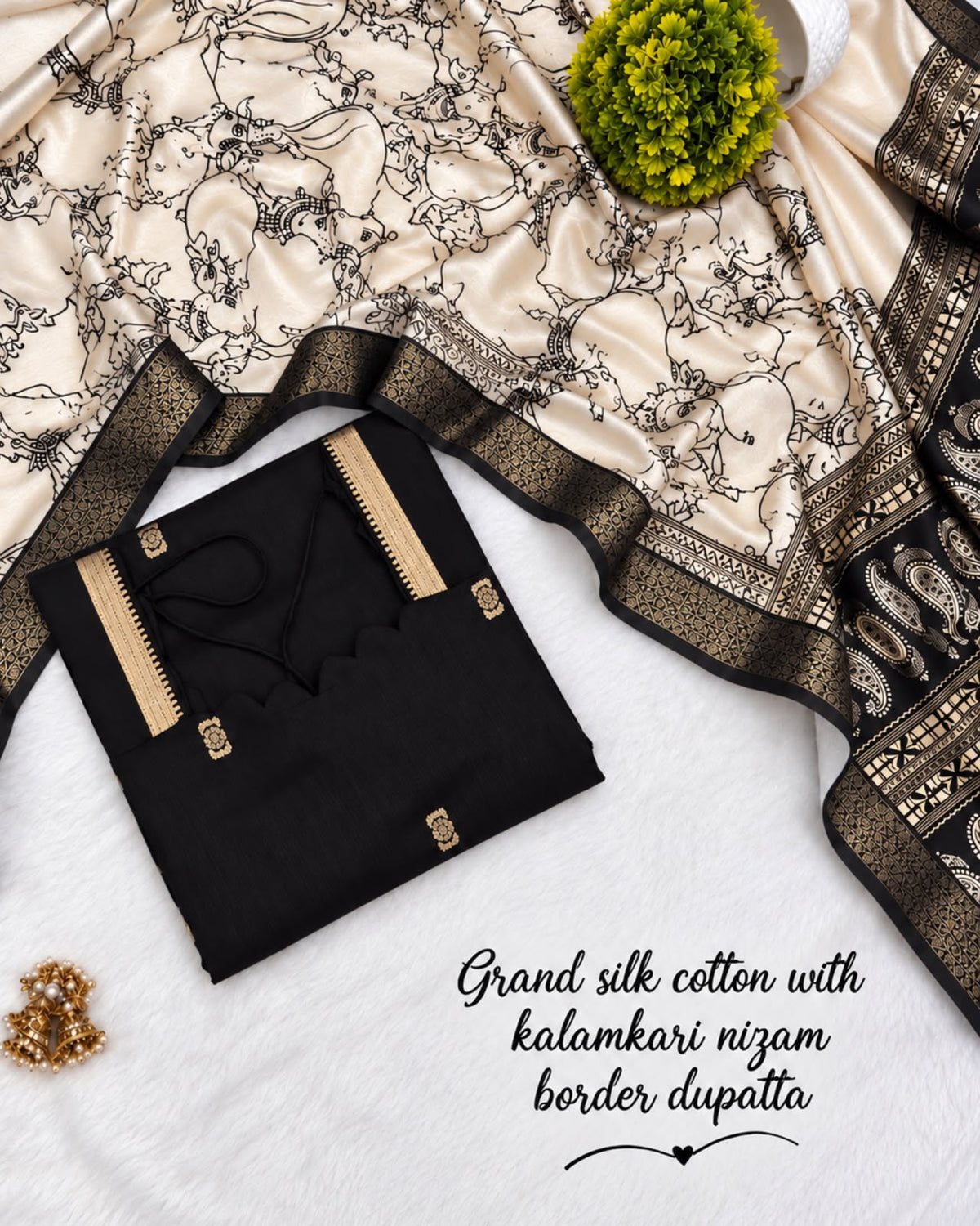Premium Silk cotton dress with duppata
