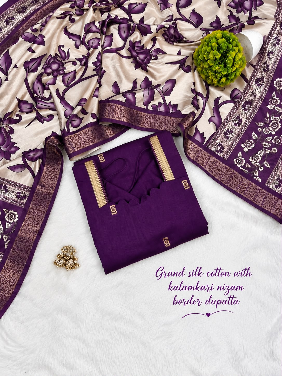 Premium Silk cotton dress with duppata