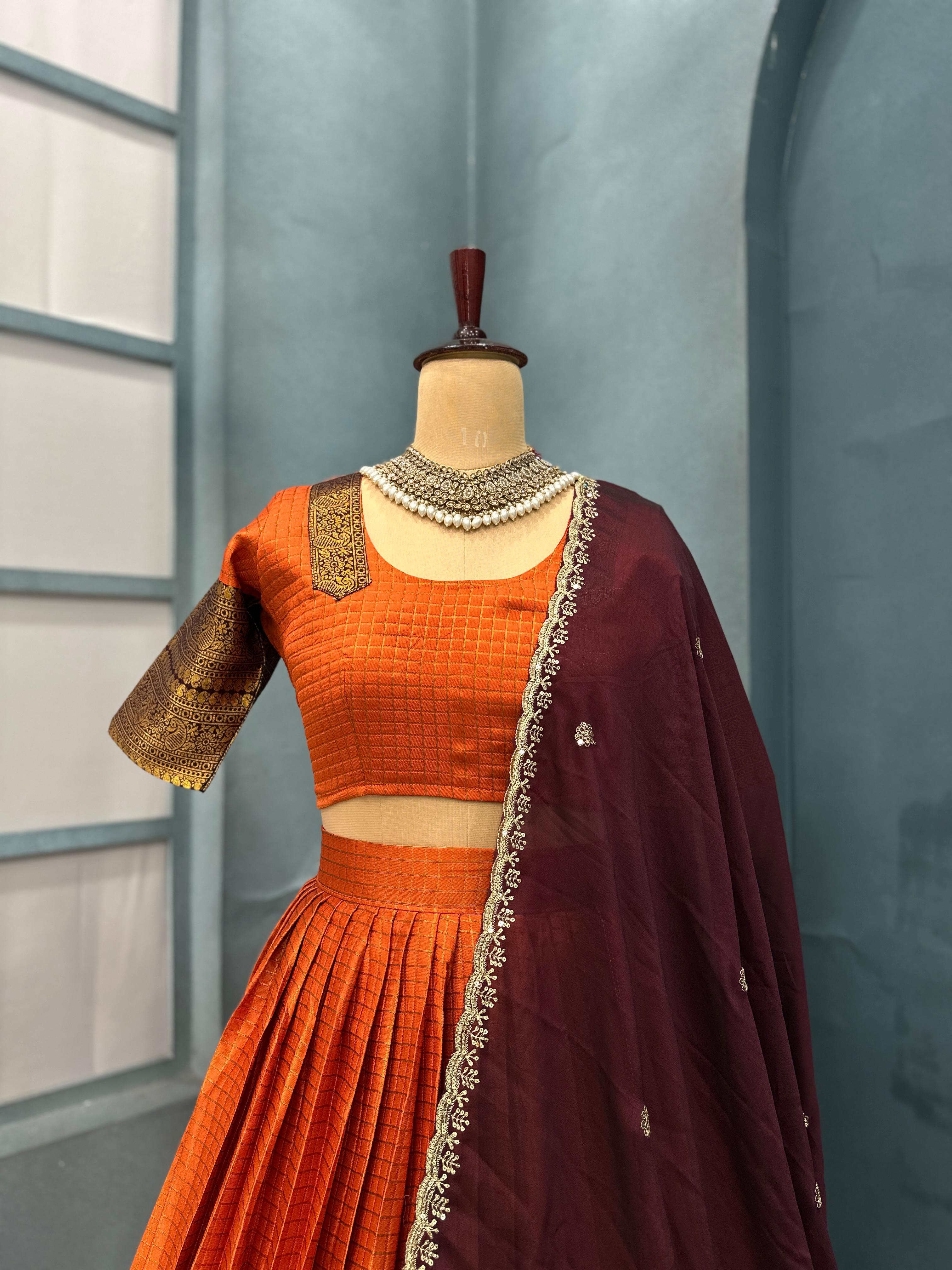 GADWAL KANCHI PATTU LEHENGA