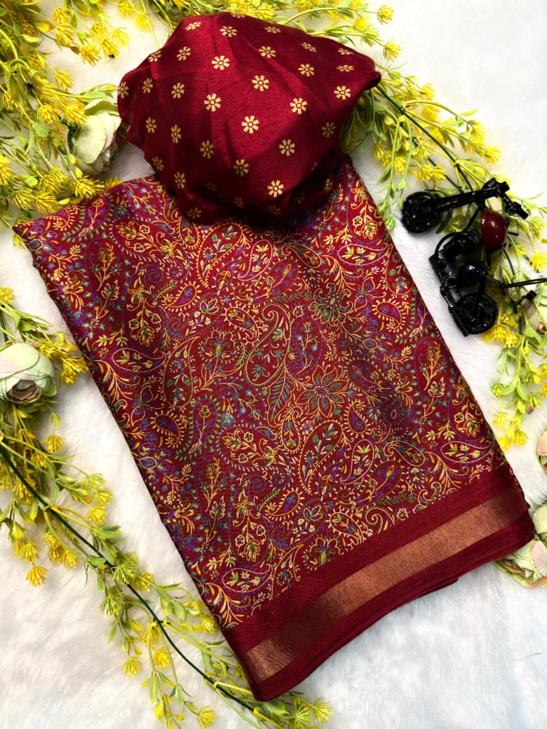 Soft Kashmiri cotton silk sarees