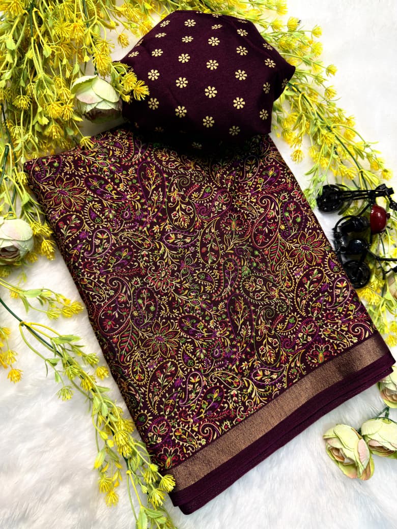 Soft Kashmiri cotton silk sarees