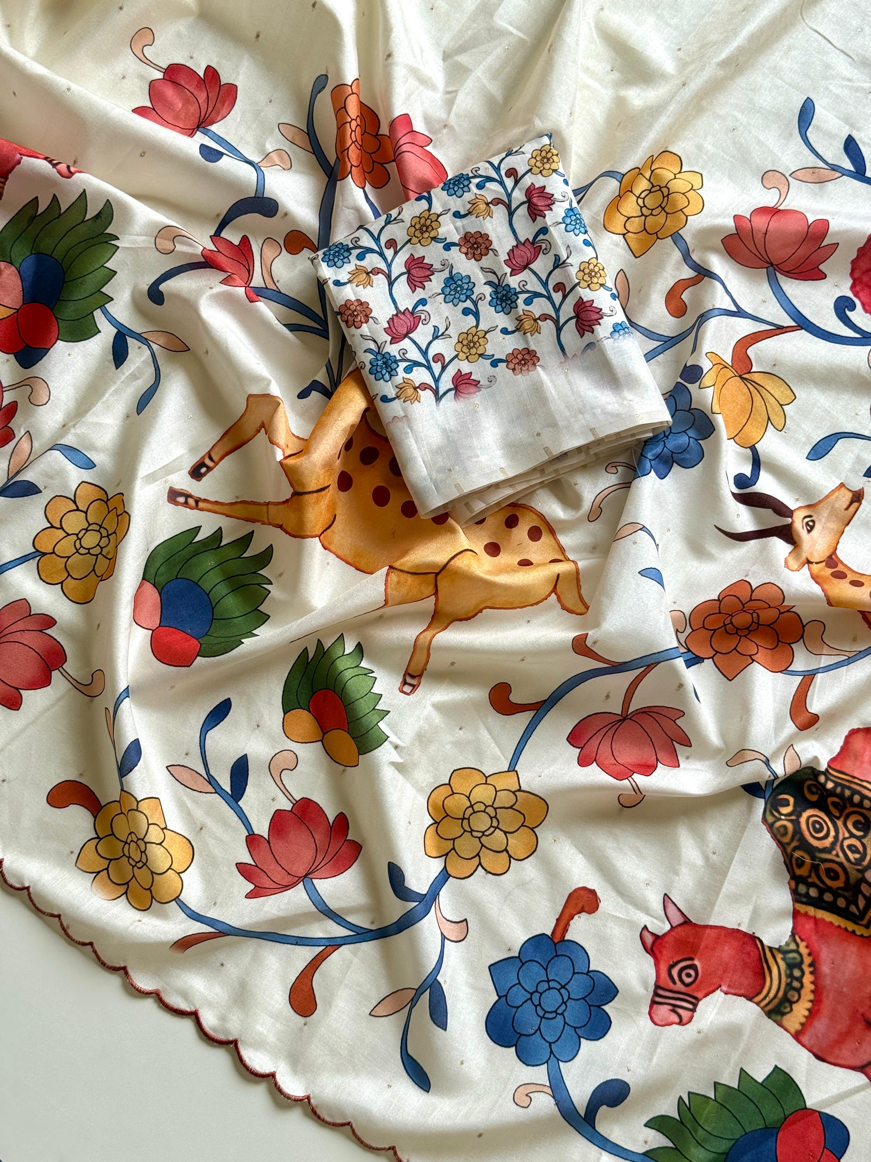 tusser silk saree