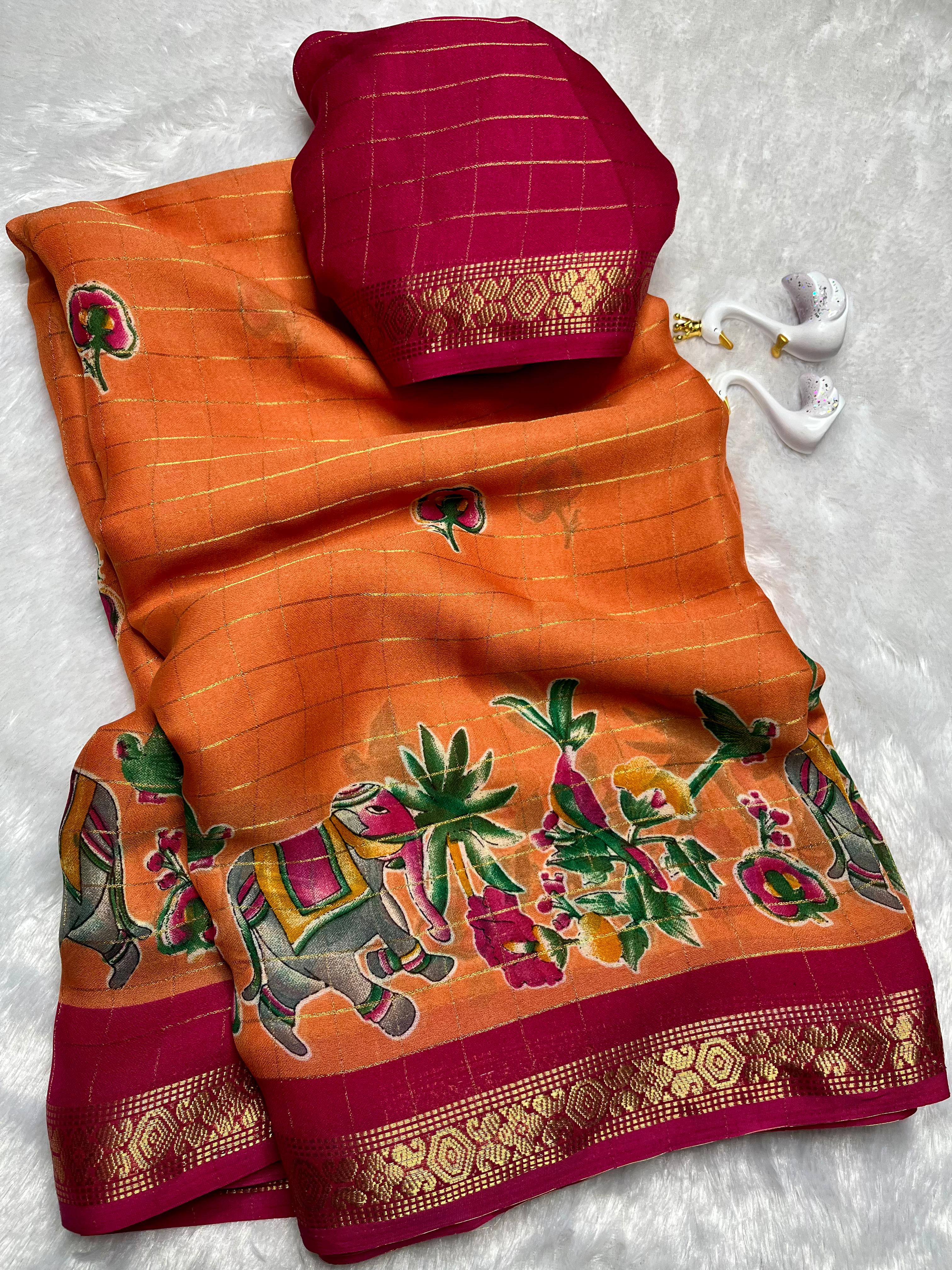 crape silk saree
