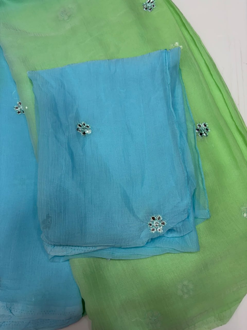 HALF CHIFFON DUAL  SAREES