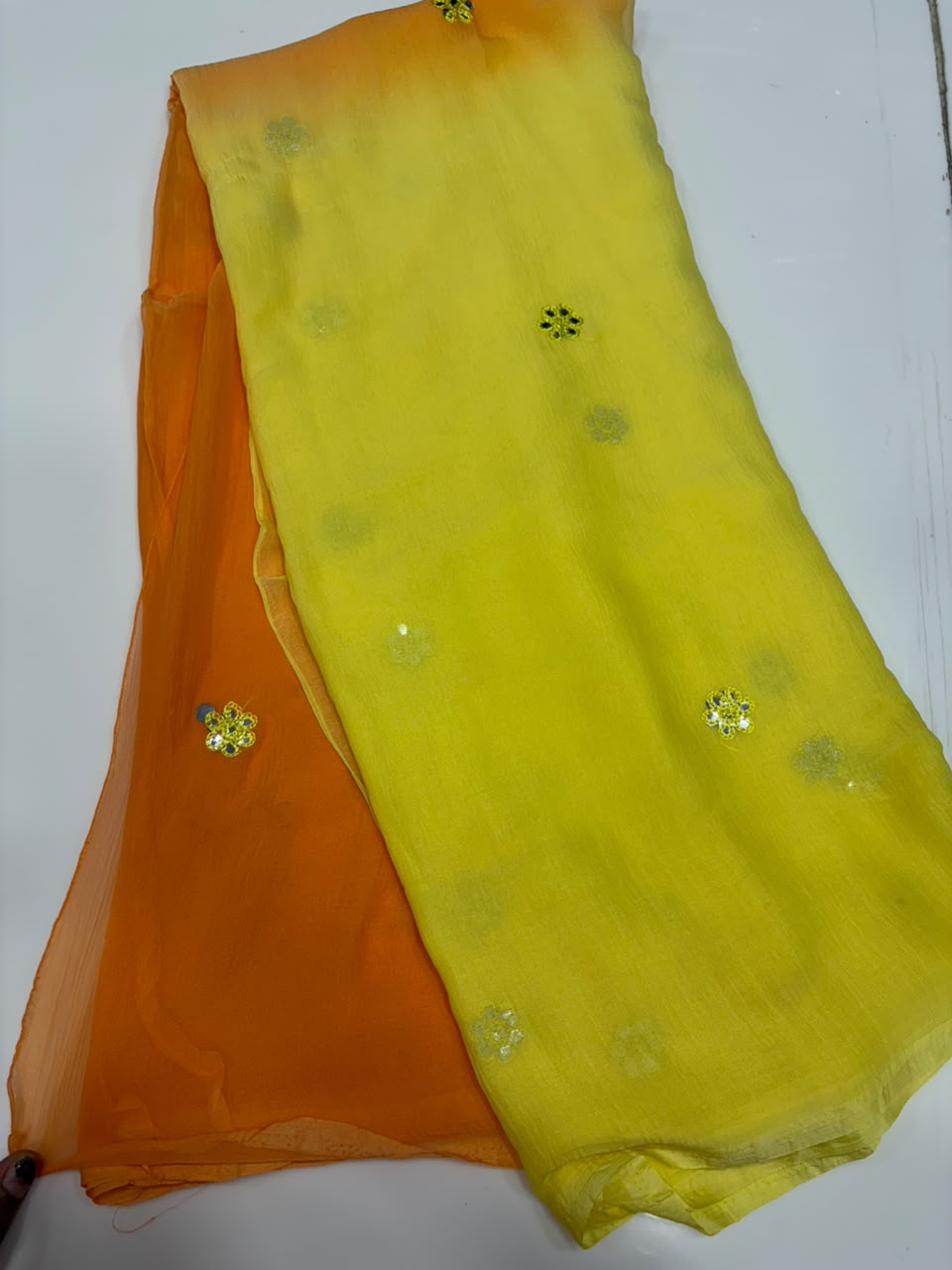 HALF CHIFFON DUAL  SAREES