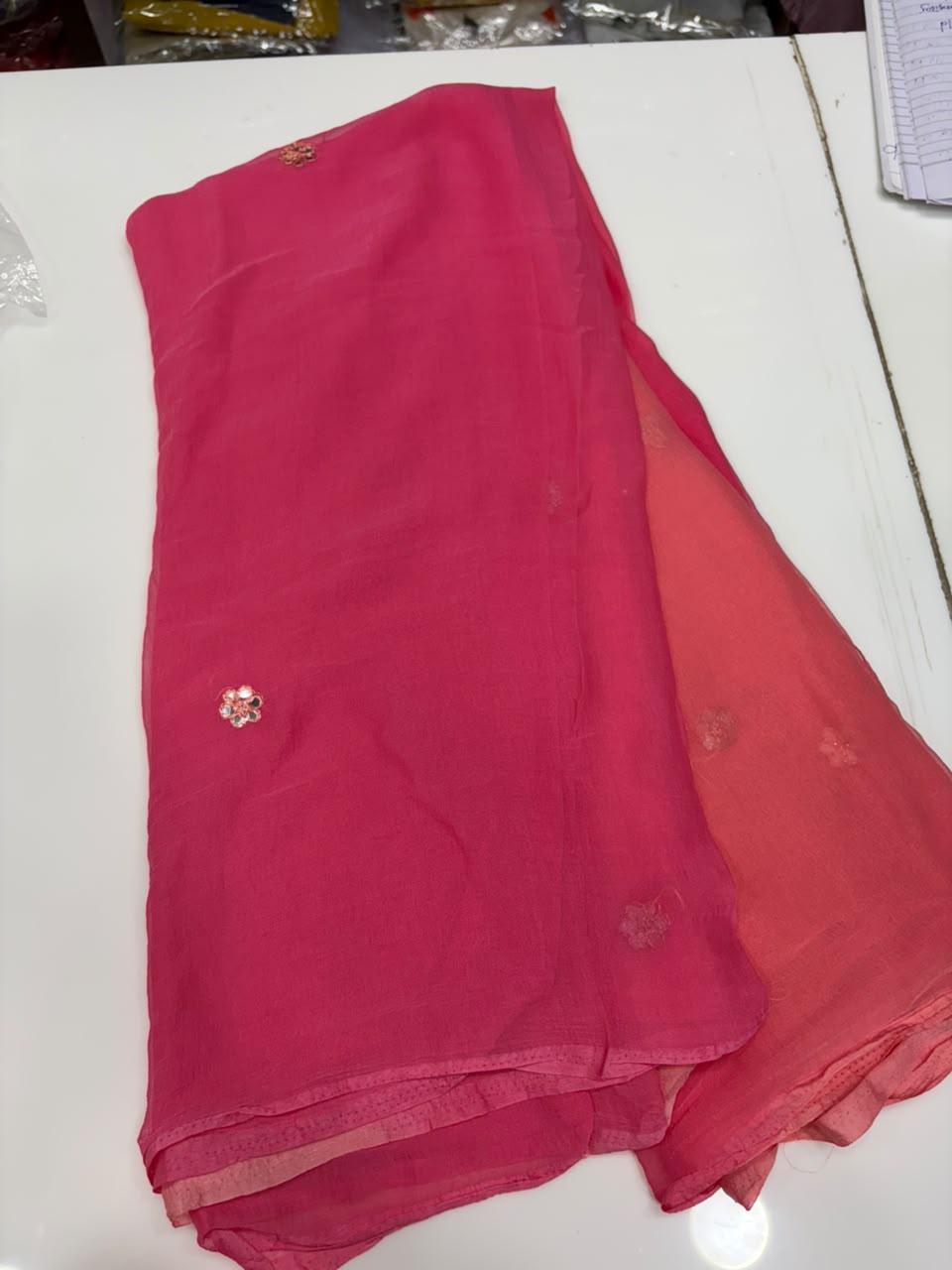 HALF CHIFFON DUAL  SAREES