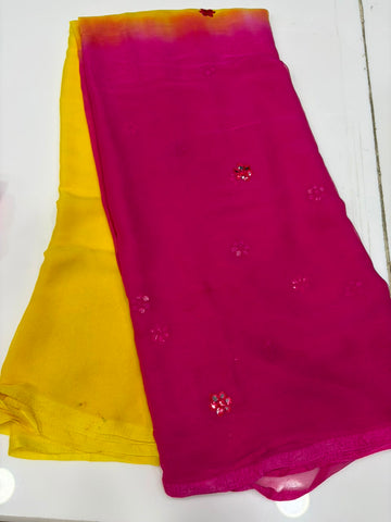 HALF CHIFFON DUAL  SAREES