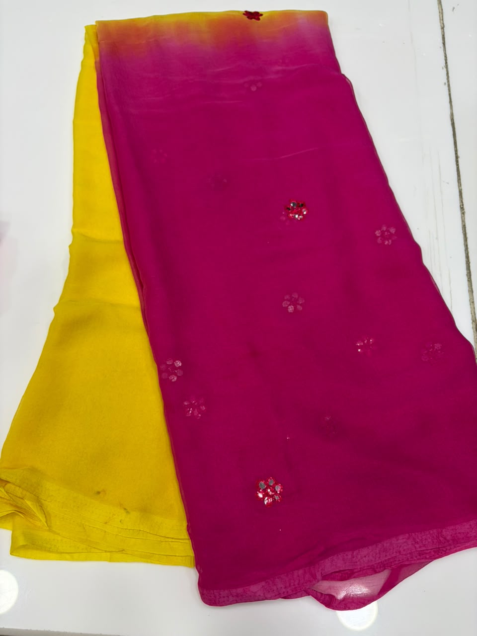 HALF CHIFFON DUAL  SAREES